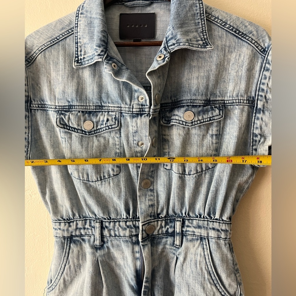 BlankNYC light wash denim short sleeve romper size S - Picture 11 of 13